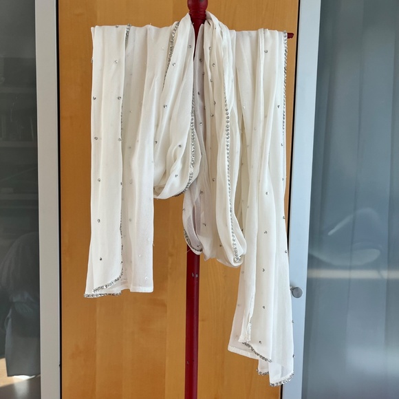 3 pc beaded cocktail palazzo, tank, scarf outfit. Size Small. Sold as set. - Picture 15 of 16